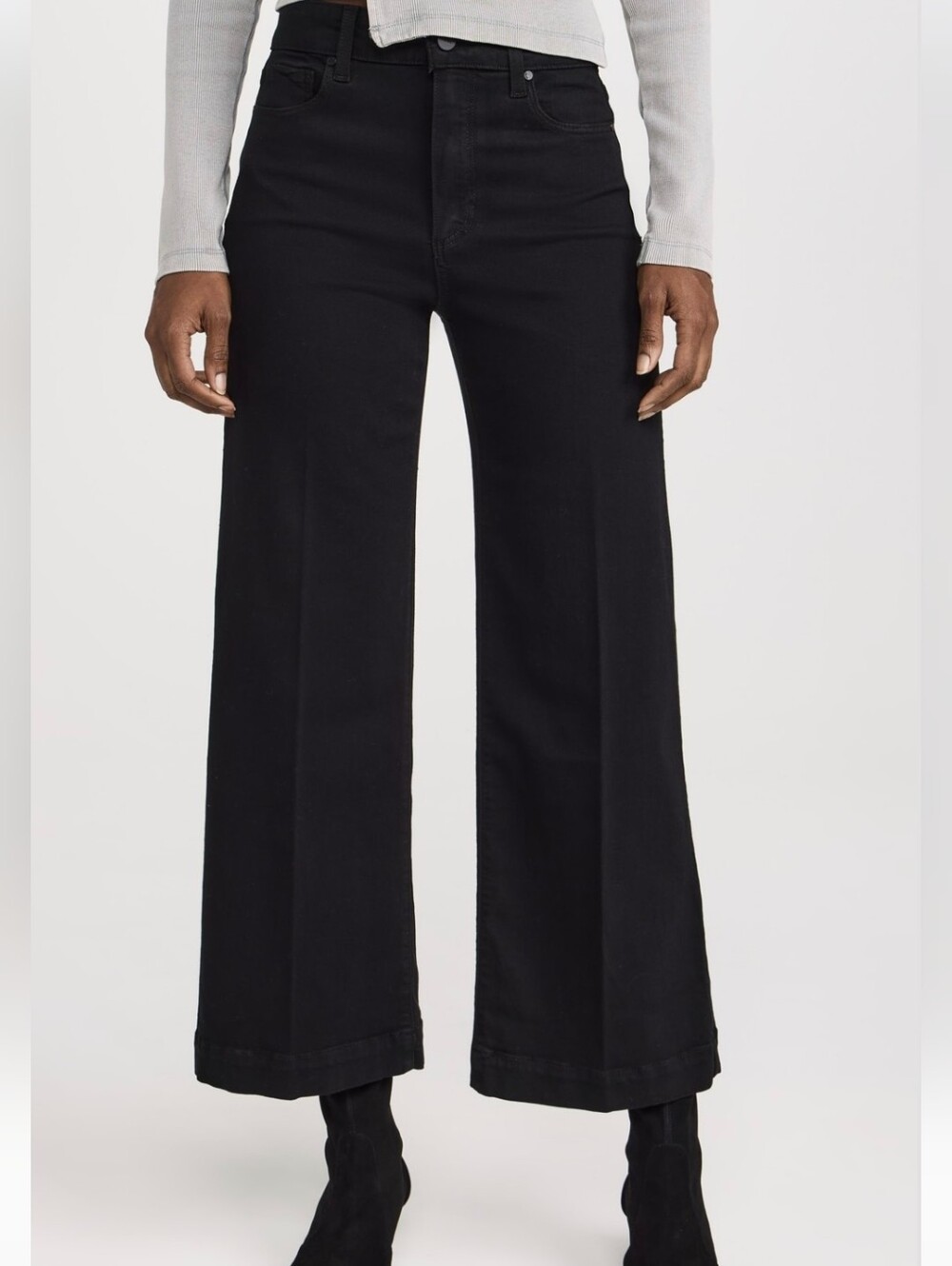 PAIGE Anessa High Rise Wide Leg Jeans In Wash Black